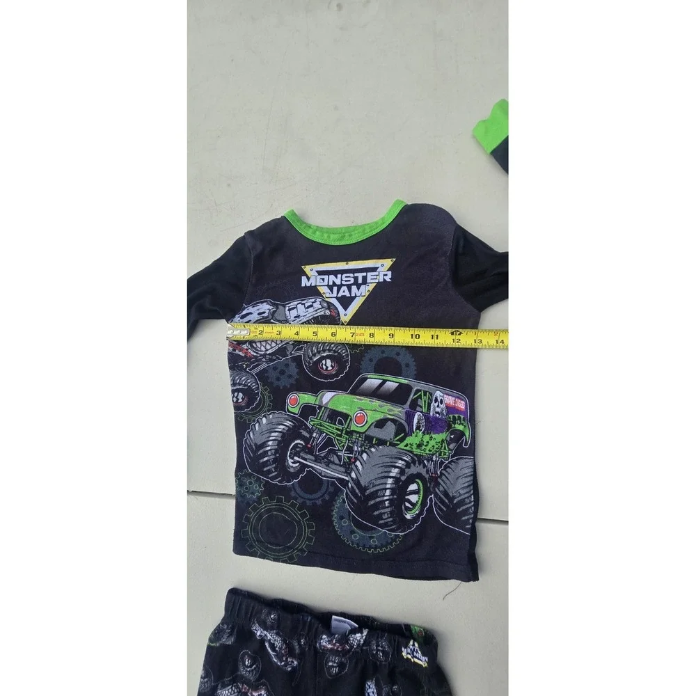 Monster Jam Boys 2-Piece Long Sleeve Tee Pajama Set (Size 10)